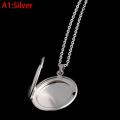 Stainless Steel Photo Locket Necklace 3 Colors Open Round Pendant Necklaces. 