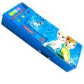 Double Sided 5 Button Magnetic Button Geometry , Pencil box with Sharpener, Date, Temperature, Sharpner for Boys and Girls, (Color and Character subject to Availability of Stock). 
