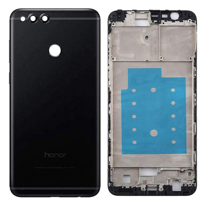 Honor 7x Middle Frame Housing with Power Volume Buttons & Camera Lens Complete Body Casing Replacement 7x - Black - Premuim Material