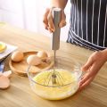 Semi-Automatic Egg Beater 12 Inches Coffee Whisker Hand Push Beater Full Length Stainless Steel Egg Whisk Manual Hand Mixer Self Turning Egg Stirrer Kitchen Egg Tools.. 