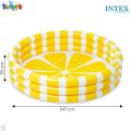 INTEX 58432 Zesty Lemon Pool 5ft (58"x13") With Free Pump, 10 pcs Ball & Patch  ( 1.47m x 33cm ) Beautiful Swimming Tub For Kids | This Kiddie Pool Features a Cheerful Lemon-Themed Design | Kids Swimming Pool | Inflatable swimming pool for childrens. 