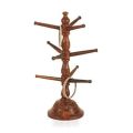 Wooden Bangle Stand Box - Stylish Bangles Organizer for Girls and Women, Indian Style Bangle Storage, Bracelet Holder, Silver and Steel Bangles Display Set. 