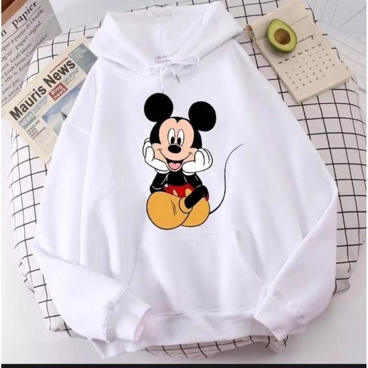 CUTE MICKEY CARTOON Hoodie New And Trendy Printed Kangaroo Hudie Pocket Drawstring Pullovers Clothing Long Sleeves Export Quality Winter Wear For Girl & Women