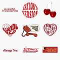 25pcs RED AESTHETIC sticker pack based on cherry red ribbon bows girly cute cool Pinterest camden wine red journalling laptop guitar. 