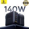 Baseus 140W GaN Fast Charger, EnerFill FH11 (3*USB-C PD + 1*USB-A) Compact Adapter. 