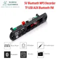 High-Quality 5V Bluetooth MP3 Decoder Board with USB/TF/FM/AUX, Remote Control, New Portable Audio Player Accessory. 