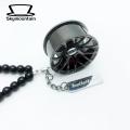 Car Decoration Pendant Car Pendant Alloy Racing Wheel Rearview Mirror Hanging Accessory Glossy Black Beads Silver Tag Auto Decoration Unique Design Gloss Black Beads Car Charm. 