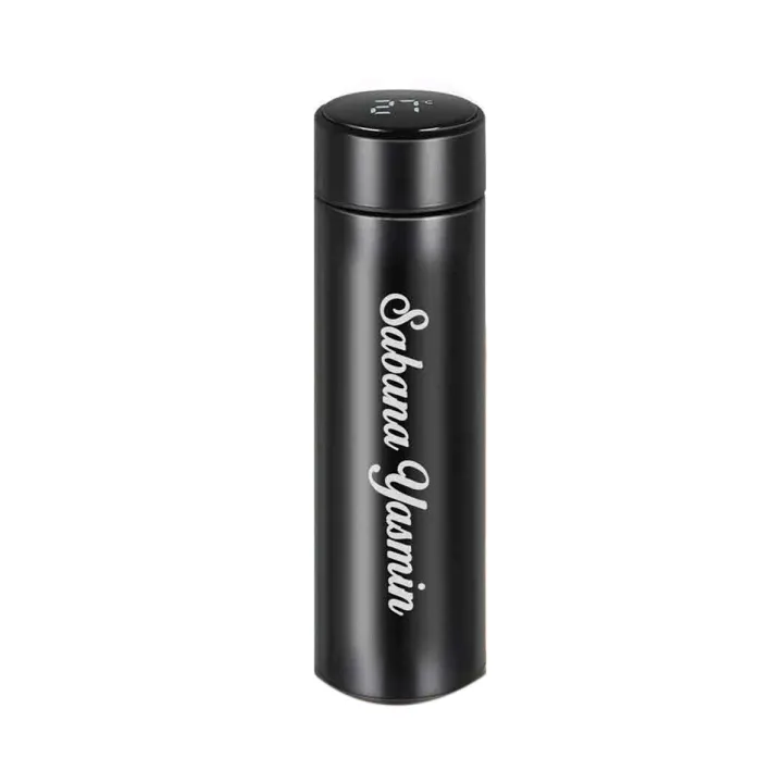Customize With Your Name Smart LED Temperature Water Bottle 500ml  Stainless Steel Hot & Cold Bottles with Vacuum Thermos Flask