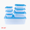 IKEA STYLE FOOD CONTAINERS, THUMB LOCK FOOD CONTAINER, STACKABLE PLASTIC STORAGE BOXES (  7PC SET). 