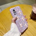 chenyyka for Infinix Note 11 Pro Case Fashion Cartoon Broken Flower Rabbit New Design Thin Liquid Silicone Phone Case Side Square Edge Casing Pattern Softcase Full Back Cover Camera Shockproof Protect Cases. 