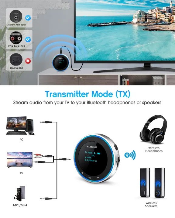 ELEGIANT%202-in-1%20Bluetooth%205.1%20Transmitter%20Receiver%20aptX%20Low%20Latency%20with%20Clear%20OLED%20Screen%20Dual%20Link%20Stream%2015-Level%20volume%20%7C%20BTI-077%20-%20Image%203