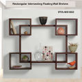 Wooden Intersecting Wall Shelves for Living Room, Bedroom | MDF Floating Wall Mount Shelf / Rack / Stand / Showcase for Home Decor - Wall Hanging Storage Unit, Set of 5. 