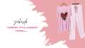 Red Flying Butterflies Printed Nightwear Set with Butterfly Printed Trousers – Women's Lounge Wear. 