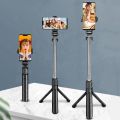 Mini Tripod Phone Holder 3 In 1 Wireless BT 4.0 Selfie Stick Foldable Extendable Monopod with Remote Control for iPhone 11 12 13. 
