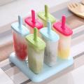 Ice Box Fridge Frozen Treats Freezer Ice Cream Tools Ice Lolly Cream Maker Form DIY Pop Pops Mould Popsicle Molds Yogurt -6 Pcs. 