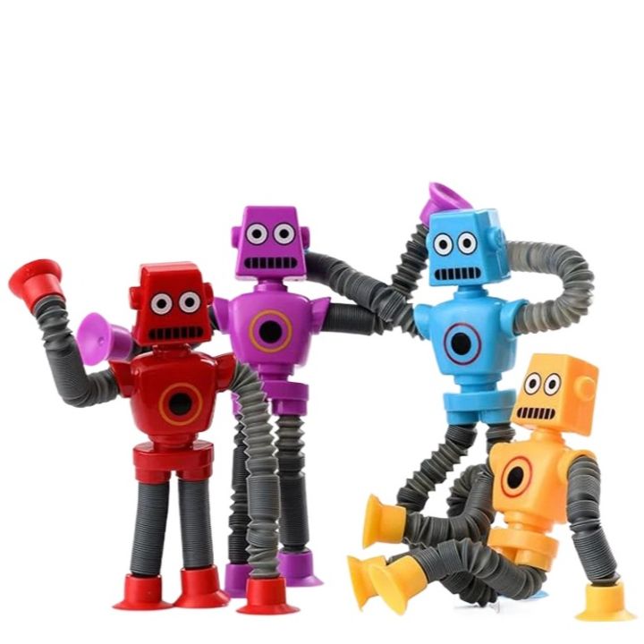 Portable Multifunctional Cartoon Robot Stress Relief Toy , Random Color Stretchable Robot Tube ,  Stress Reliever, Stretchable Robot Tube