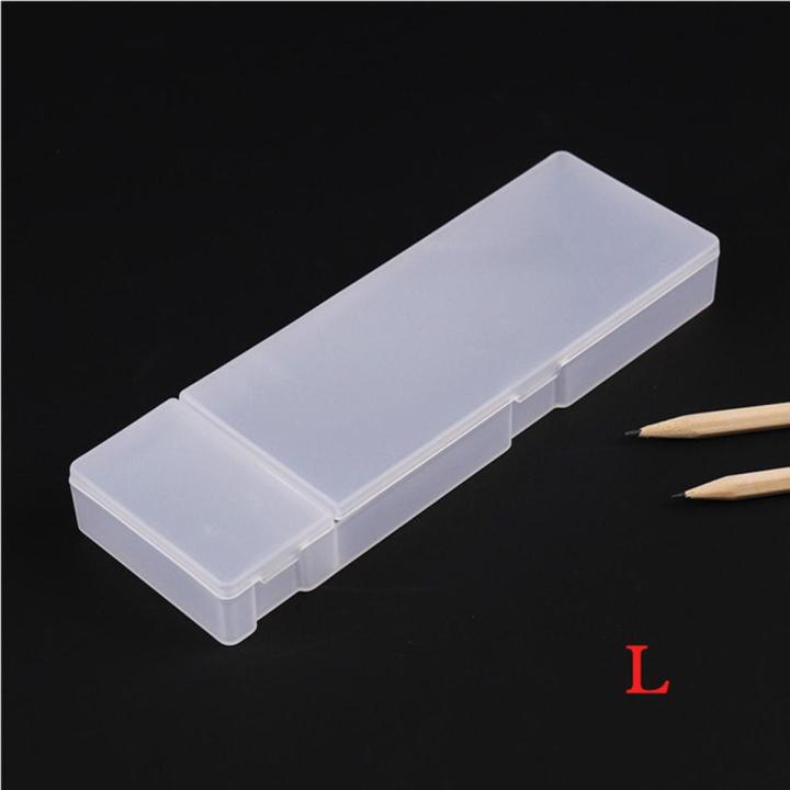 Simple Transparent Pencil Case Frosted Plastic Pencil Pens Storage Box Stationery Office Supplies
