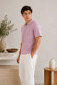 MINT - Light Pink Basic Zipper Polo - Smart Fit- Men. 
