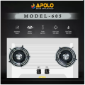APOLO Automatic Hob - Model 605 - 2 Burner - Auto Ignition Stove - 100% Pure Stainless Steel Top - Rust Proof  - 14 Days Return Warranty. 