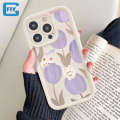 For VIVO 1816 1817 1820 1811 1807 1938 1935 1915 1814 1907 1920 1901 1904 1940 1906 1902 V2028 V2026 V2033 V2042 V2029 Casing Beautiful Cute Rabbit Purple Tulip Shockproof Silicone Phone Shell. 