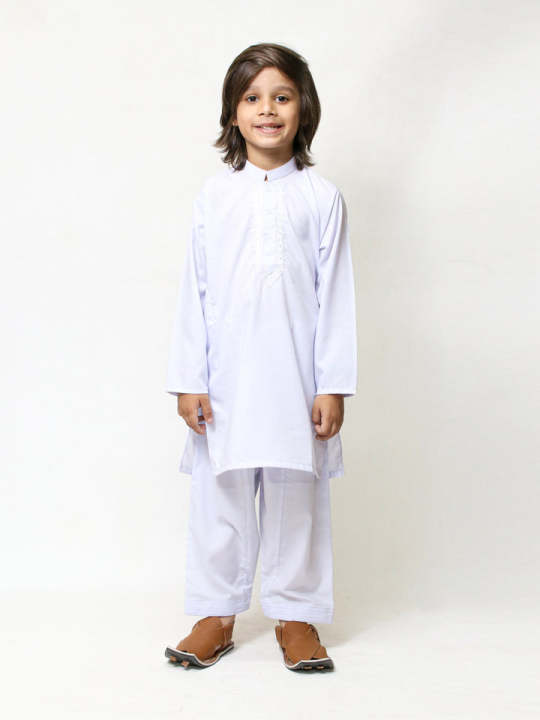 Cut Price 316E 2 Yrs 17 Yrs Boys Shalwar Kameez Suit Sherwani Collar White Daraz.pk