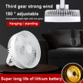 Mini Ceiling Fan - Table Fan  Usb Rechargeble Charging Portable Desk With Light. 