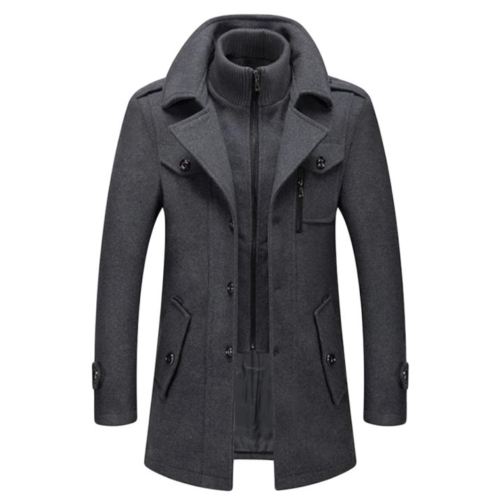 Winter Men's Stylish Casual Double Fleece Coat For Men(Coat+