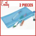 2 PIECES BEST SELLING HIGH QUALITY TRANSPARENT PENCIL POUCH WITH ZIPPER AND PARTITION FOR STUDY AND EXAM PAPERS. 
