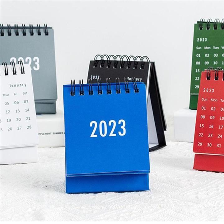 Calendar Desk 2023 Small 2022 Standing Desktop Mini Office Monthly Table Calendars Stand Month Portable Up Calendar Office Decor