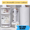 Rotatable Corner Cabinet Kitchen / Hanging Cabinet For Bathroom & Cosmetic Products / Wall Hanging Cabinet / Makeup Organizer Box Wall / Absorbing Jewelry Makeup Storage Case ( Free Home Delivery ) Cabinet Organizer Washroom Cabinet  Kitchen Cabinet. 