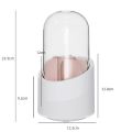 360 Degree Rotating Makeup Brush Holders with Clear Lid,Brush Storage Dust Proof Box Makeup Organizer for Bathroom, Vanity, Makeup Container. 