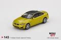 Mini GT # 143 BMW M4 Austin Yellow Metallic with safe box sealed Diecast Metal Toys Gifts for Kids 1/64 Scale. 