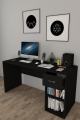 Home Office Desk (Study Table) Simple With One Drawer,Black And White. 