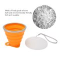 Silicone reusable folding glass-1 Pc - Collapsible Travel Cup - Ultra-Slim Foldable Silicone Cup with Lid for Coffee, Water, Tea - Portable Camping, Hiking, Outdoor Sets - Random Colors. 