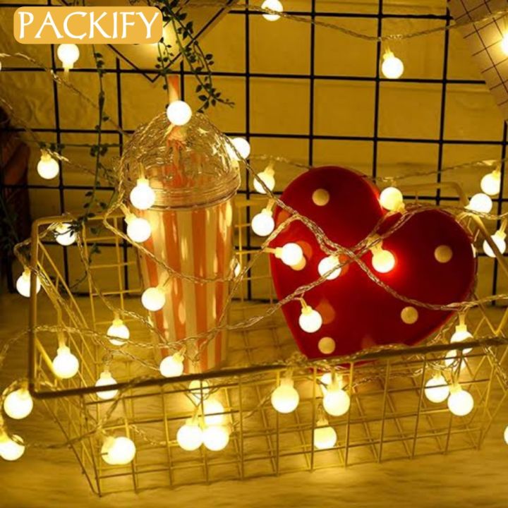 PACKIFY 20 LED Cherry Balls Fairy Lights Battery Operated- LED String Lights for Room Decoration - Decoration Light Night Lamp Patio Home Party Bedroom Wedding