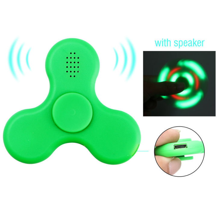Finger Fidget Spinner Speaker Bluetooth Led Lights Light up Glow in the Dark