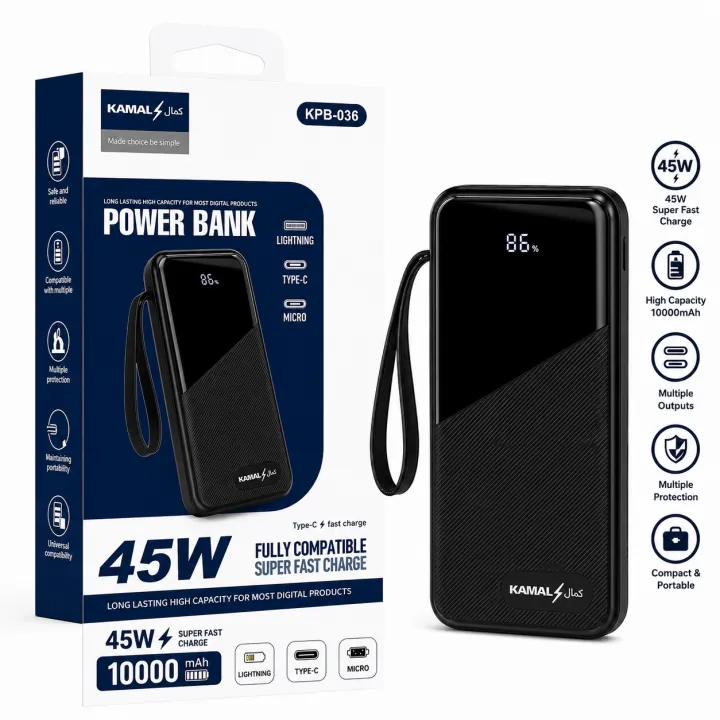 KAMAL KPB036 30000mAh Power Bank – Lithium Polymer Battery – Overload ...