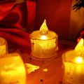 2 Pcs LED Tea Light Candle, Battery Operated LED Tealights Bulk Warm White Realistic Fake No Flickering Candle for Wedding, Valentine's Day, Halloween. 