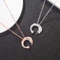 Moon Star Silver Color Meteor Garden Slip Falling Meteor Micro-Inlaid Necklace For Women Fashion Jewelry Birthday Gift SNE295. 