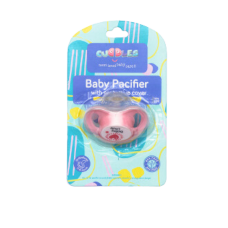Cuddles Baby Pacifier with Protective Cap - Flat Thumb Shape - 0 To 6 Month