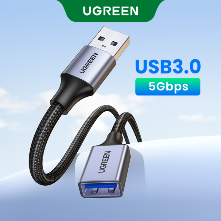 UGREEN USB Extension Cable USB 3.0 Extender USB Cable Male to Female 5Gbps Data Transfer Compatible with Printers, Mouse, Keyboard, Flash Drive, Hard Drive, Hub, Oculus VR, Xbox 1m, 2m