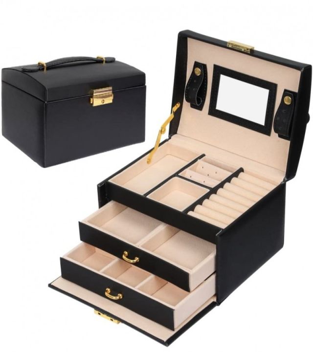 Jewellery Locker Box Jewellery Box For Gold With Lock Layer Pu