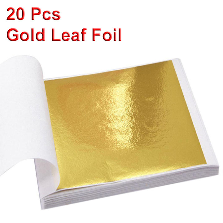 Gold Leaf Foil for Arts & Calligraphy Walls Frames Furniture & Ceiling Decorations 20Pcs DesireOutlet