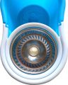 [Steel] Rotating Spin Mop 360 with Bucket & Wheels - 01 Microfiber Cloth Refill Included (Extendable and Retractable) Steel / Plastic. 