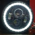 Round LED Beam For YBR G 7 inch Jeep Headlight Bike LED 7 Inch Headlight Beam With Dual Color DRL Ring. 