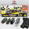 Classic Battery Operated Military Train Track Play Set Army Train Set With Flashlights, Sounds And Smoke. 