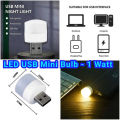 Portable Mini USB LED Night Light Bulb - White & Warm Light for Night Studying, Camping - Compatible with Laptop, Power Bank, and All USB Ports. 