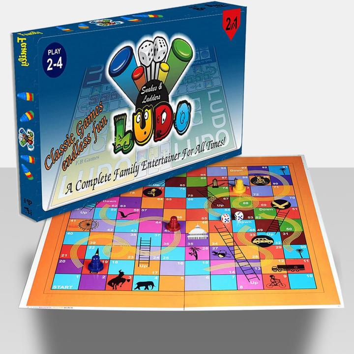 Ludo Board Game 2 in 1 Wooden Board 18 Inches Large Wood Board Ludo- Foldable-FBGAMEZ- Export Quality