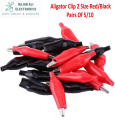 (Pair of 5/10) Crocodile Clips 28-45mm Alligator Clip Red/ Black Premium Quality Ardiuno. 