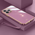 Maitus for iPhone 11 Pro Max Back Cover with Hand Strap Luxury 6D Plating Square Bumper Shiny Soft Silicone Cases Full Protection Mobile Phone Case for Boy Girls. 